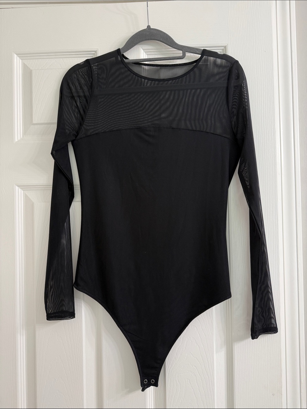 Abercrombie & Fitch Black Mesh Long Sleeve Bodysuit